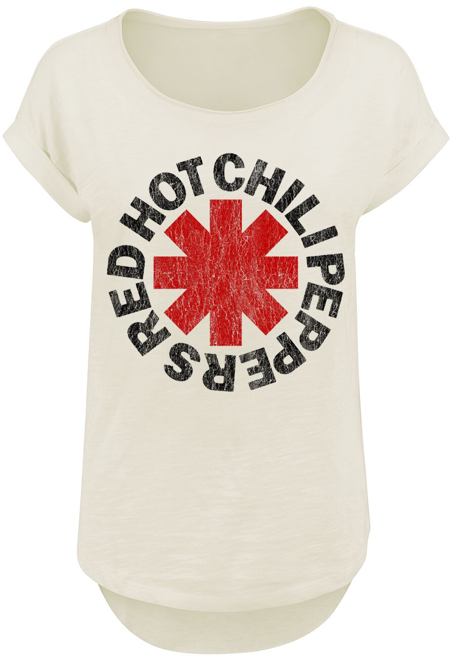 T-Shirt Manches courtes  de Red Hot Chili Peppers - Distressed Logo - S à XXL - pour Femme - beige - Red Hot Chili Peppers