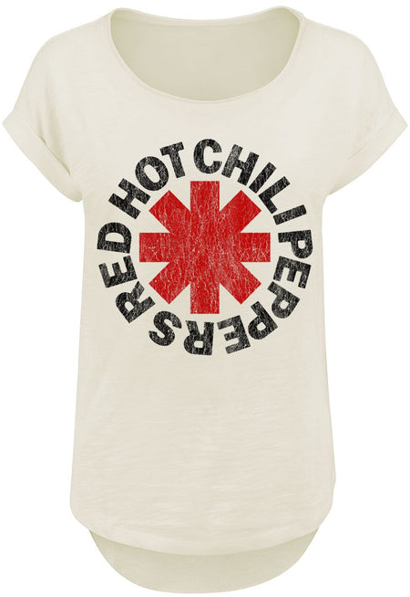 T-Shirt Manches courtes  de Red Hot Chili Peppers - Distressed Logo - S à XXL - pour Femme - beige - Red Hot Chili Peppers