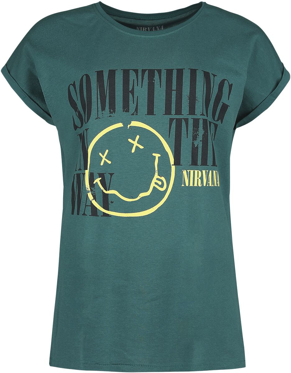 T-Shirt Manches courtes  de Nirvana - Something In The Way - S à XXL - pour Femme - bleu - Nirvana