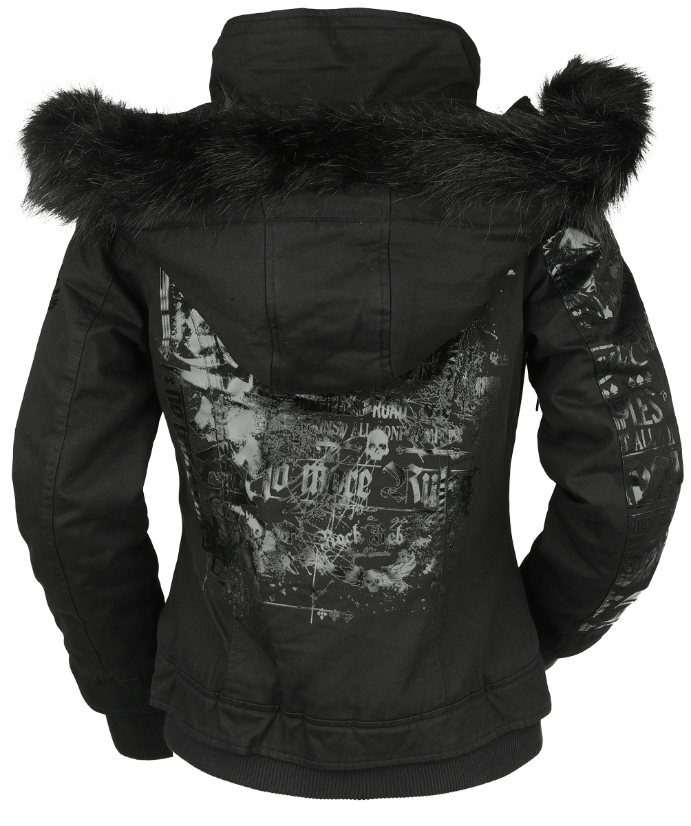 Veste d'hiver  de Rock Rebel by EMP - Manteau avec Impirmés Brillants - S à XXL - pour Femme - noir - Rock Rebel by EMP - View 2