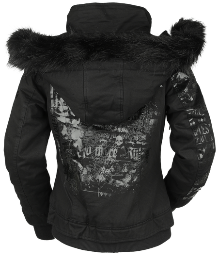 Veste d'hiver  de Rock Rebel by EMP - Manteau avec Impirmés Brillants - S à XXL - pour Femme - noir - Rock Rebel by EMP - View 2
