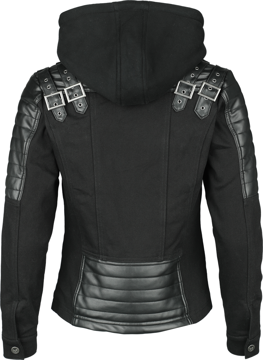 Veste en imitation cuir  de Rock Rebel by EMP - Road Tripping - S à XXL - pour Femme - noir/gris - Rock Rebel by EMP - View 2