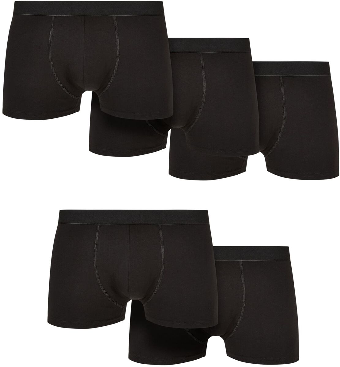 Boxer  de Urban Classics - Short Boxer Coton Organique Uni - Lot De 5 - M à 5XL - pour Homme - noir - Urban Classics