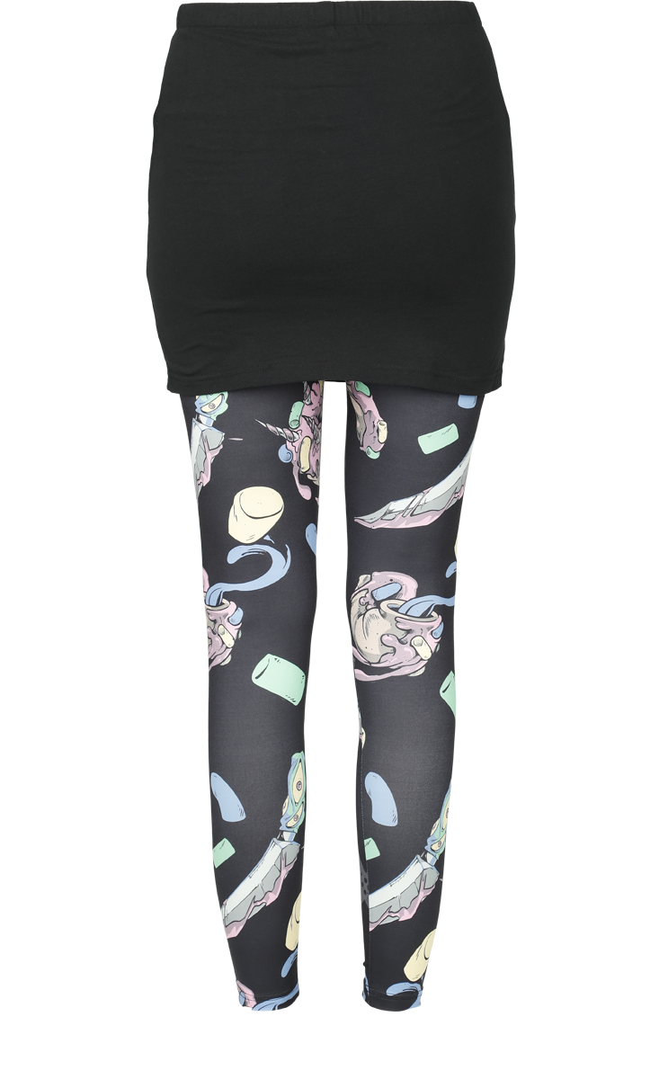 Legging  de RED by EMP - Leggings Imprimé Monstre & Donuts - S à XL - pour Femme - noir - RED by EMP - View 2