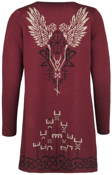 Gilets & Ponchos  de Black Premium by EMP - Cardigan With Ornaments - S à XL - pour Femme - bordeaux - Black Premium by EMP - View 2