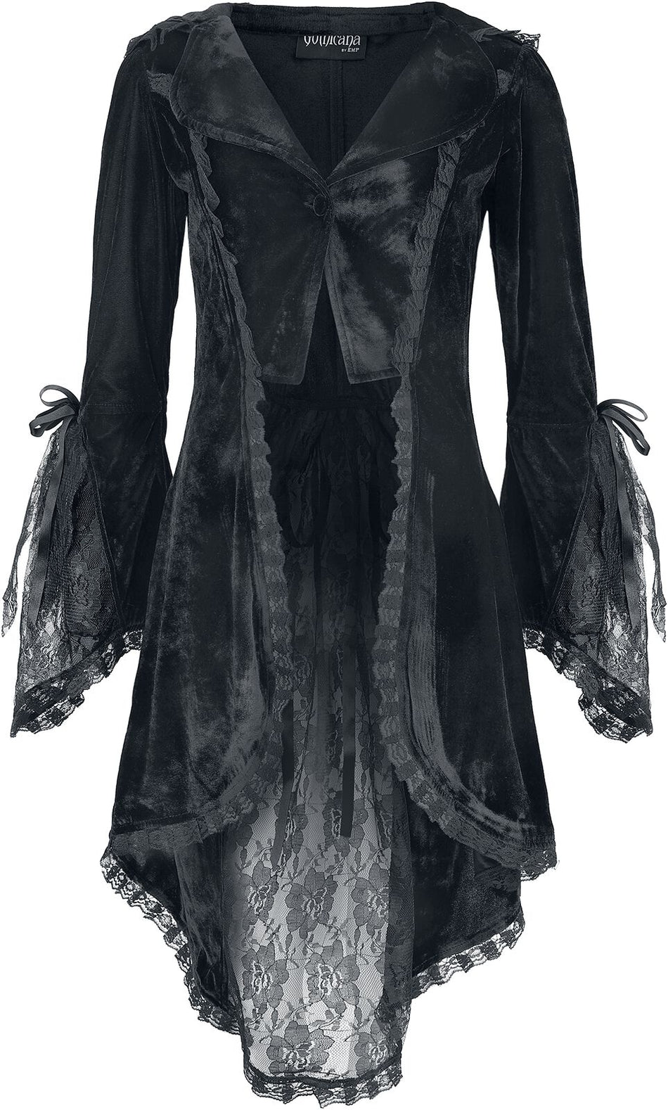 Gilets & Ponchos Gothic de Gothicana by EMP - Gilet en velours avec détails dentelle - S à XXL - pour Femme - noir - Gothicana by EMP