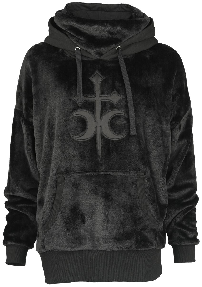 Sweat-shirt à capuche Gothic de Gothicana by EMP - Sweat à capuche polaire avec col montant - S à XXL - pour Femme - noir - Gothicana by EMP