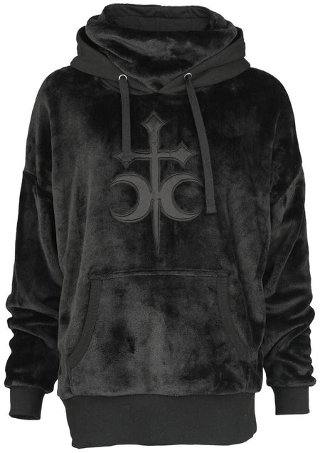 Sweat-shirt à capuche Gothic de Gothicana by EMP - Sweat à capuche polaire avec col montant - S à XXL - pour Femme - noir - Gothicana by EMP