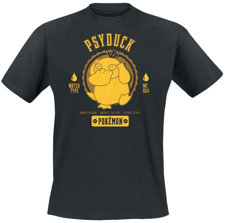 T-Shirt Manches courtes Gaming de Pokémon - Psykokwak - S à XXL - pour Homme - noir - Pokémon