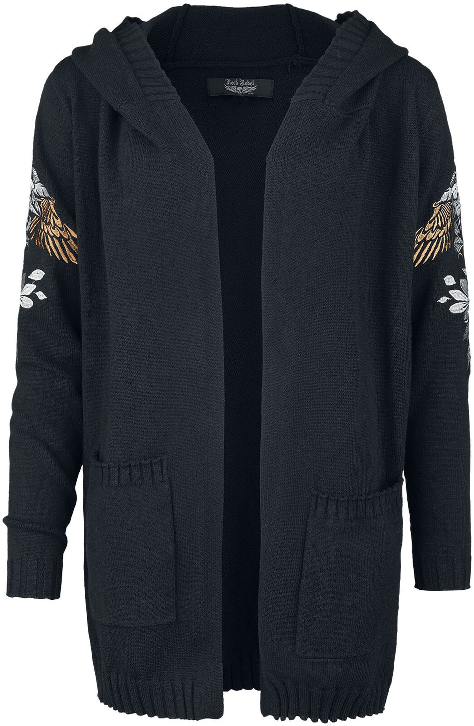 Gilets & Ponchos  de Rock Rebel by EMP - Cardigan With Embroidery - S à XXL - pour Femme - noir - Rock Rebel by EMP