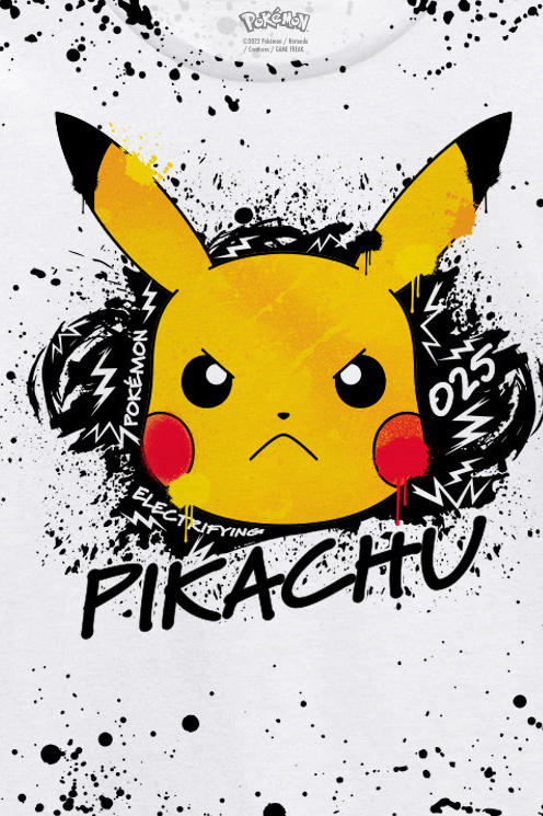 T-Shirt Manches courtes Gaming de Pokémon - Enfants - Éclaboussures & Pikachu - 104 à 152 - pour Unisexe - multicolore - Pokémon - View 2