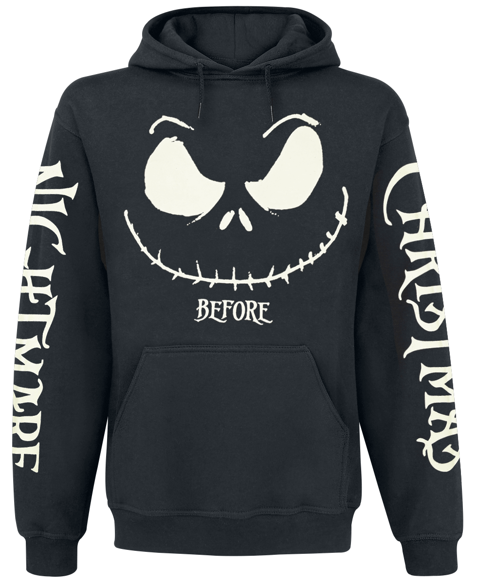 Sweat-shirt à capuche Disney de L'Étrange Noël De Monsieur Jack - Tête Jack - Brille dans le noir - S à XXL - pour Homme - noir - L'Étrange Noël De Monsieur Jack - View 2