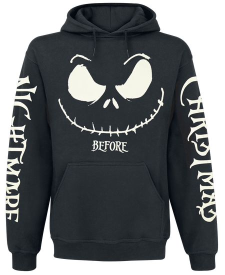 Sweat-shirt à capuche Disney de L'Étrange Noël De Monsieur Jack - Tête Jack - Brille dans le noir - S à XXL - pour Homme - noir - L'Étrange Noël De Monsieur Jack - View 2