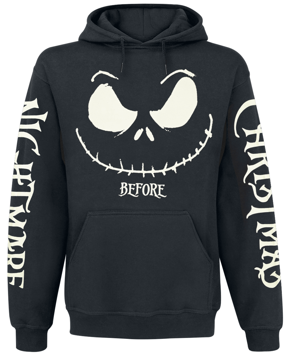 Sweat-shirt à capuche Disney de L'Étrange Noël De Monsieur Jack - Tête Jack - Brille dans le noir - S à XXL - pour Homme - noir - L'Étrange Noël De Monsieur Jack - View 2