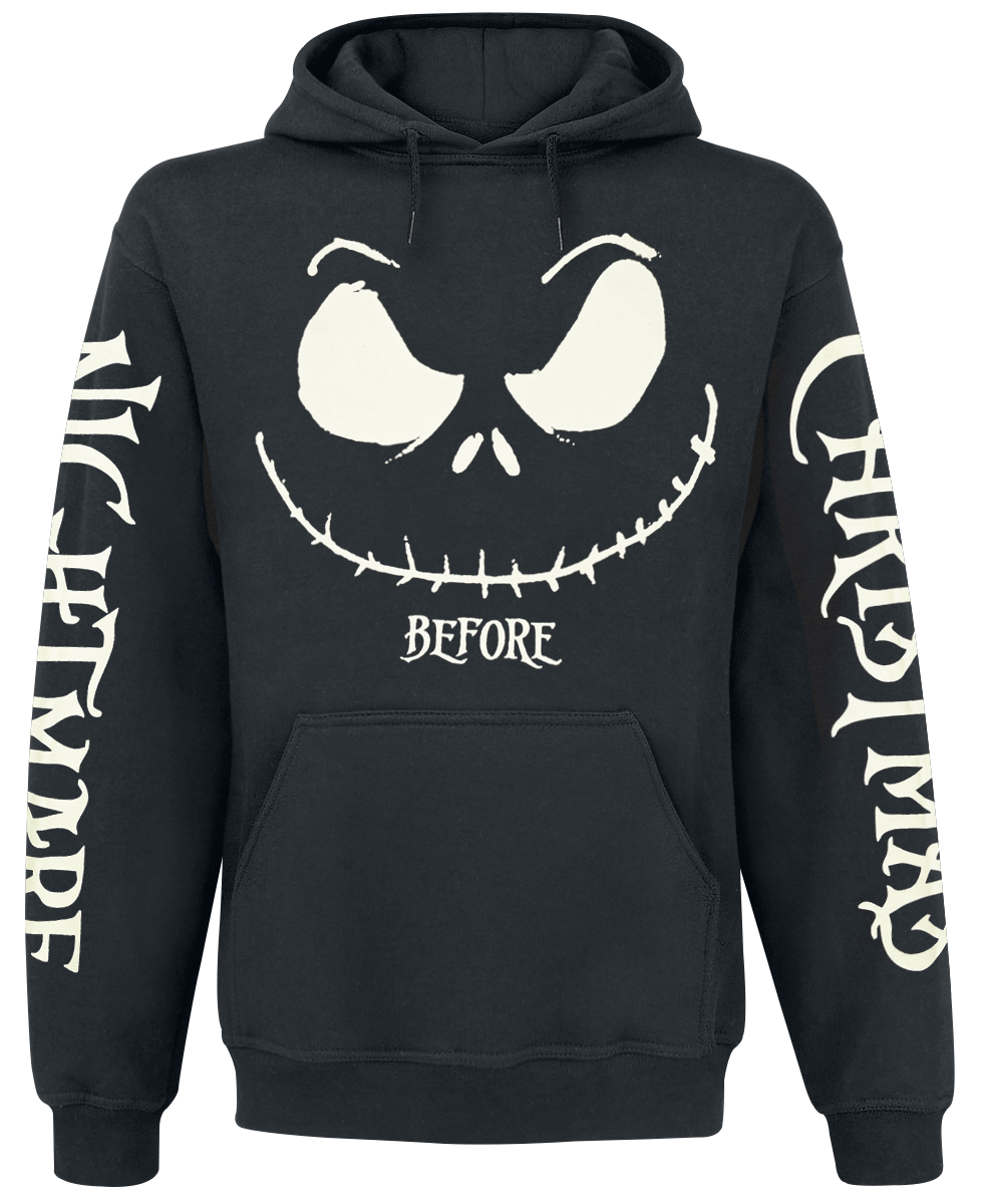 Sweat-shirt à capuche Disney de L'Étrange Noël De Monsieur Jack - Tête Jack - Brille dans le noir - S à XXL - pour Homme - noir - L'Étrange Noël De Monsieur Jack - View 2