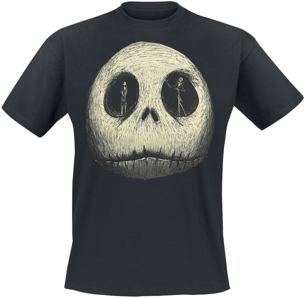 T-Shirt Manches courtes Disney de L'Étrange Noël De Monsieur Jack - Jack - Sally - Crâne - S à 3XL - pour Homme - noir - L'Étrange Noël De Monsieur Jack