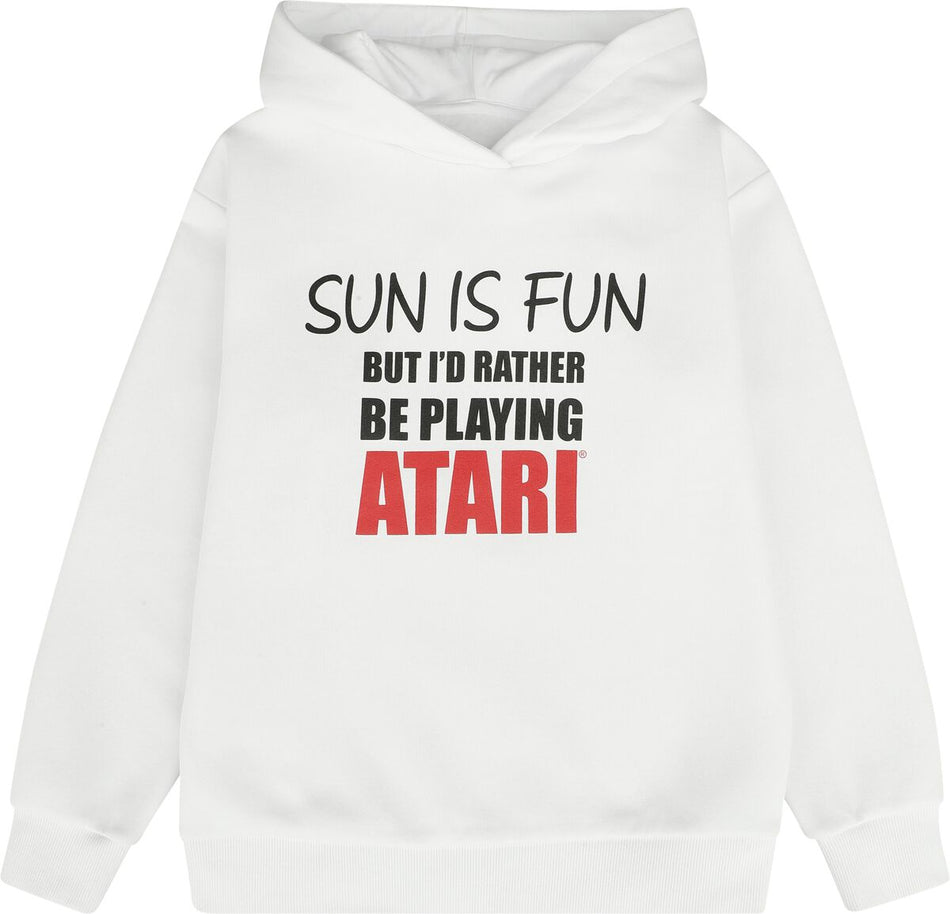 Sweat-Shirt à capuche Gaming de Atari - I would rather be playing Atari - 104 à 164 - pour filles & garçonse - blanc - Atari