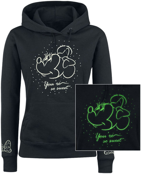 Sweat-shirt à capuche Disney de Mickey & Minnie Mouse - So Sweet - S à XXL - pour Femme - noir - Mickey & Minnie Mouse
