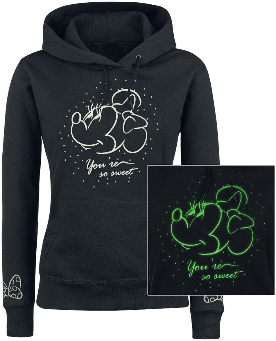 Sweat-shirt à capuche Disney de Mickey & Minnie Mouse - So Sweet - S à XXL - pour Femme - noir - Mickey & Minnie Mouse