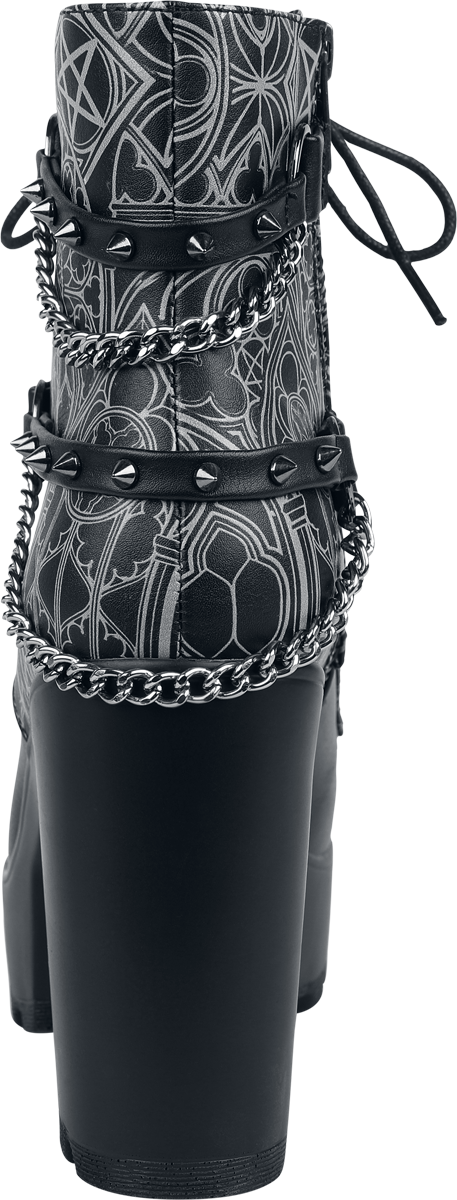 Talons hauts Gothic de Gothicana by EMP - Bottines avec chaînes & boucles - EU37 à EU40 - pour Femme - noir - Gothicana by EMP - View 2
