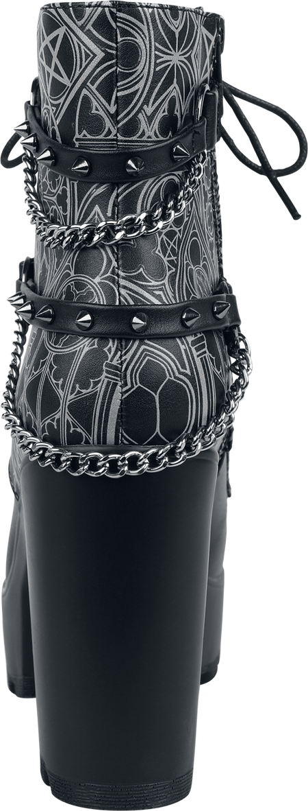 Talons hauts Gothic de Gothicana by EMP - Bottines avec chaînes & boucles - EU37 à EU40 - pour Femme - noir - Gothicana by EMP - View 2