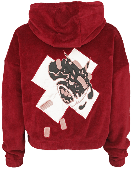 Sweat-shirt zippé à capuche  de RED by EMP - Sweat à capuche fluffy - S à M - pour Femme - rouge - RED by EMP - View 2