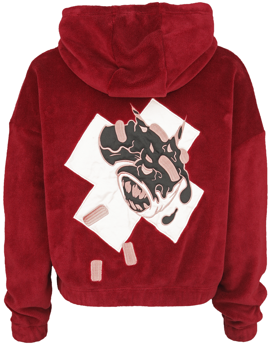 Sweat-shirt zippé à capuche  de RED by EMP - Sweat à capuche fluffy - S à M - pour Femme - rouge - RED by EMP - View 2