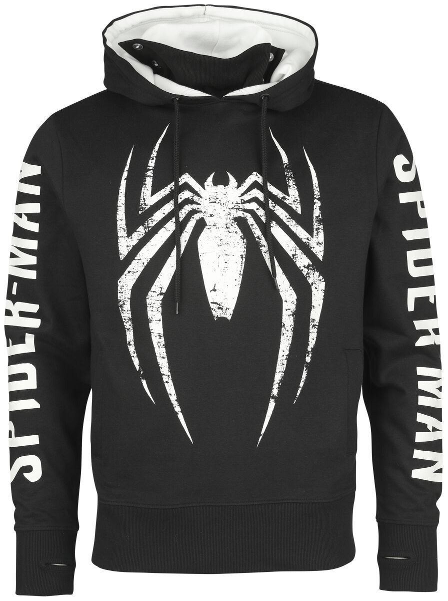 Sweat-shirt à capuche Disney de Spider-Man - Logo du Jeu - S à XXL - pour Homme - noir/gris - Spider-Man