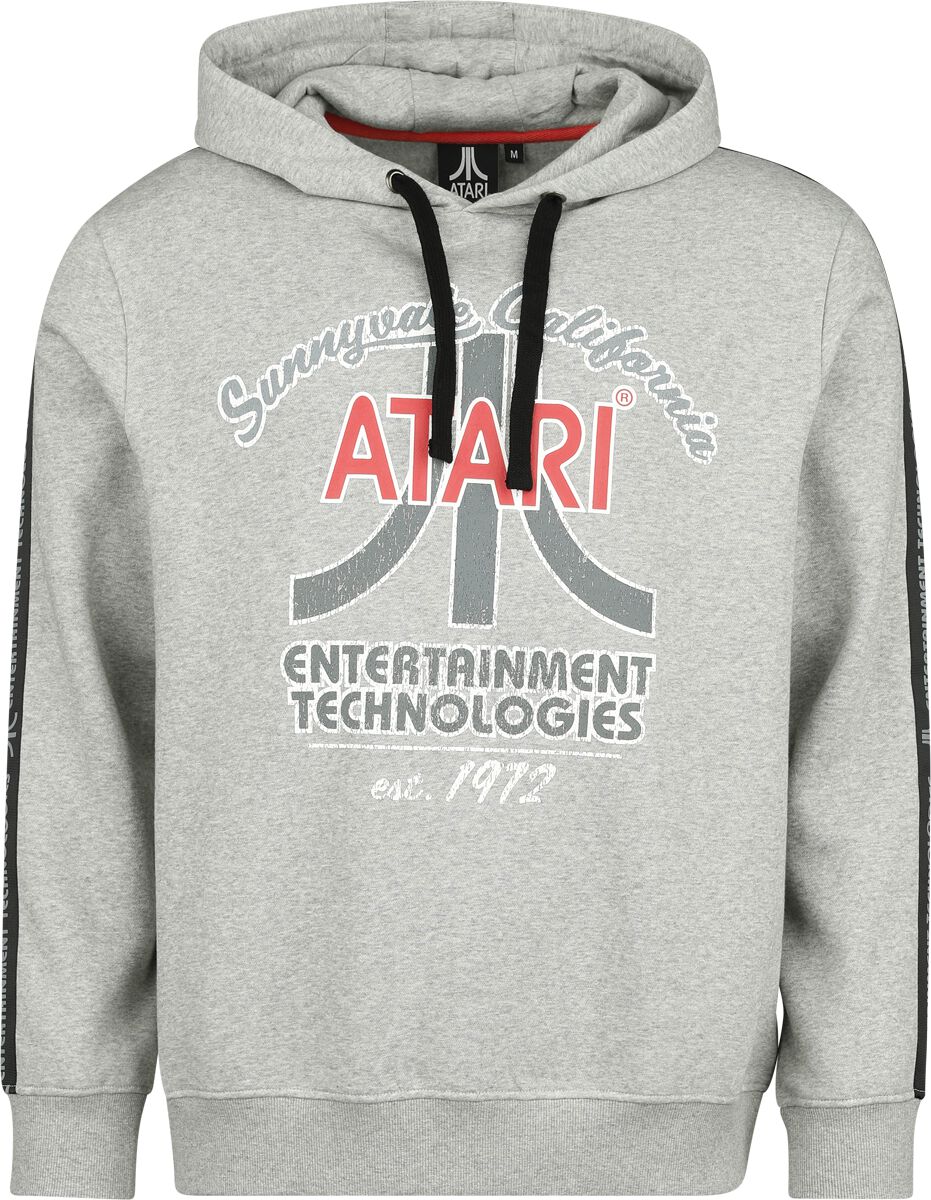 Sweat-shirt à capuche Gaming de Atari - Logo Vintage - S à XXL - pour Homme - gris chiné - Atari