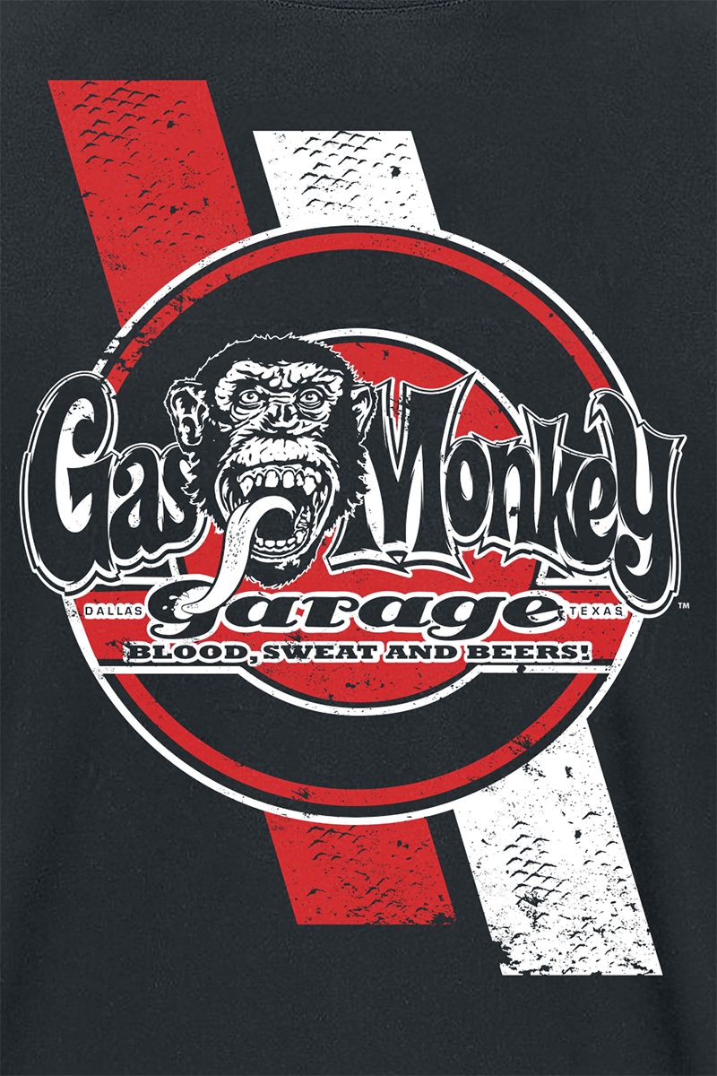T-Shirt Manches courtes Rockabilly de Gas Monkey Garage - Red And White Stripes - S à 3XL - pour Homme - noir - Gas Monkey Garage - View 2
