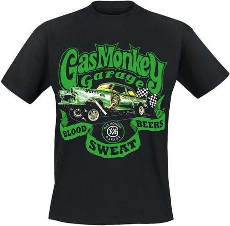 T-Shirt Manches courtes Rockabilly de Gas Monkey Garage - Classic Car - S à XXL - pour Homme - noir - Gas Monkey Garage