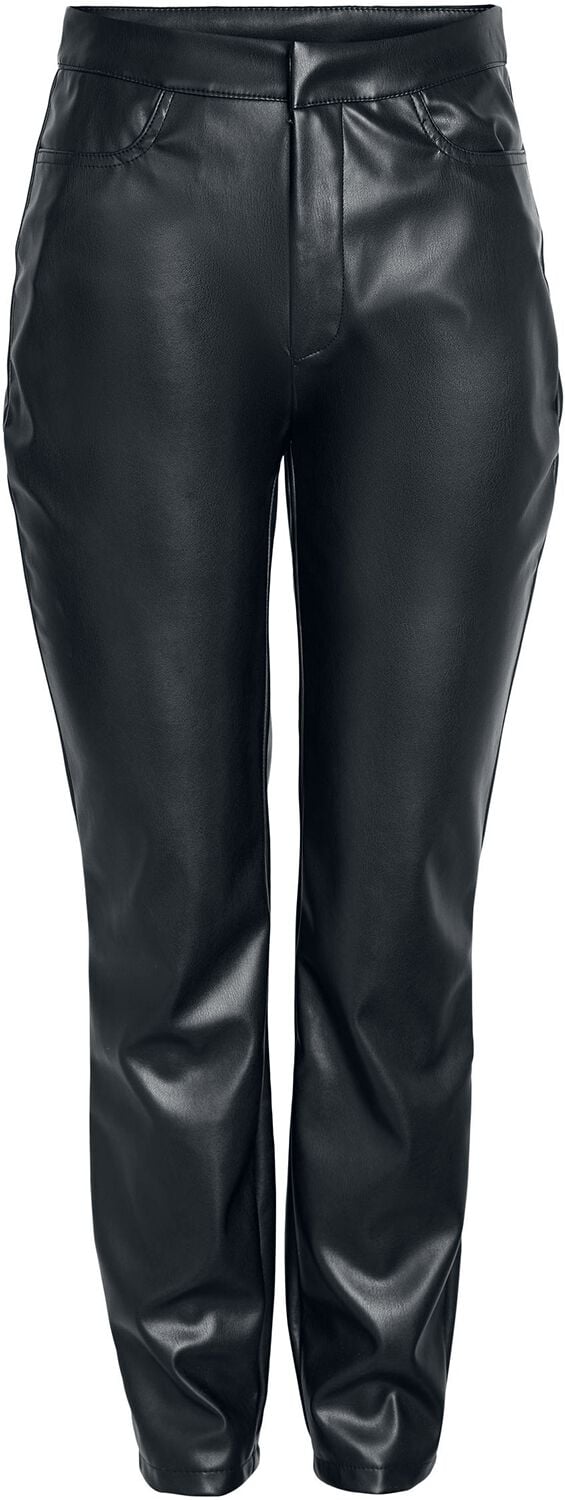Pantalon imitation cuir  de Noisy May - Andy Moni PU - Panta-Court Taille Haute - W26L32 - pour Femme - noir - Noisy May