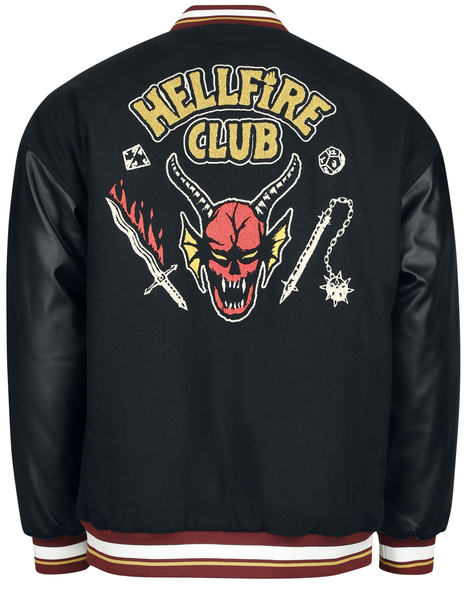 Veste Varsity  de Stranger Things - Hellfire Club - S à M - pour Homme - noir - Stranger Things - View 2
