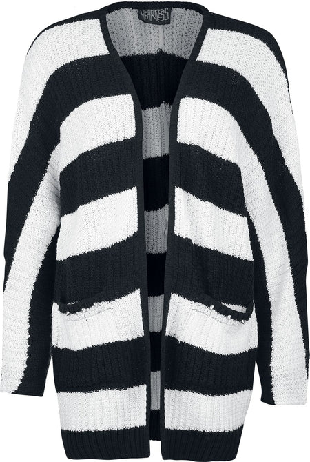 Gilets & Ponchos Gothic de Heartless - Gilet In a Daze - XS à 3XL - pour Femme - noir/blanc - Heartless