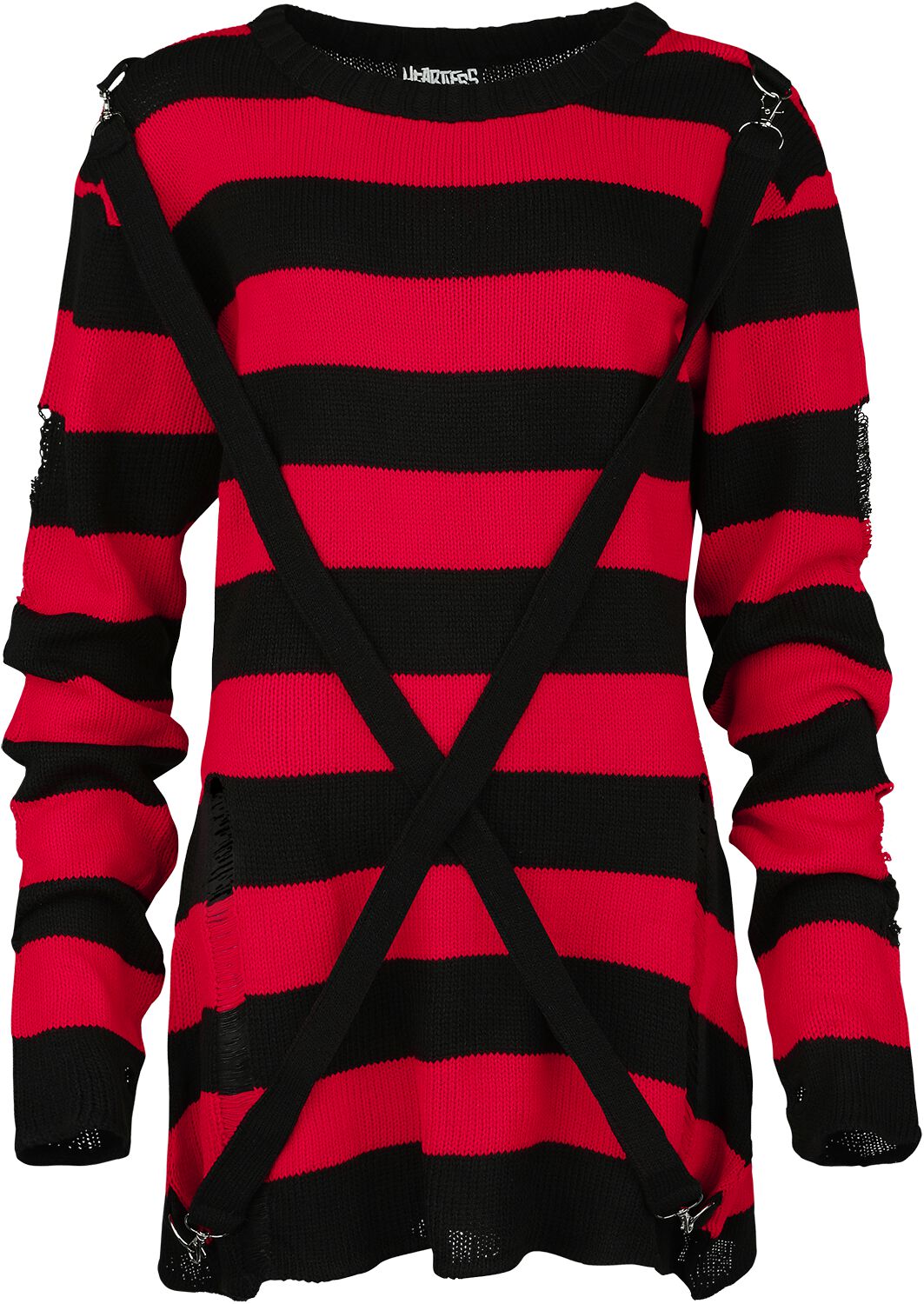 Pull tricoté Gothic de Heartless - Pull Oriana - XS à 4XL - pour Femme - rouge/noir - Heartless