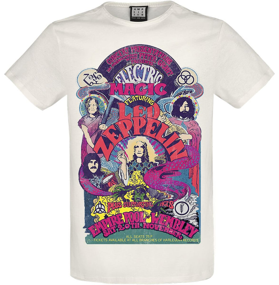 T-Shirt Manches courtes  de Led Zeppelin - Amplified Collection - Electric Magic - XS à XXL - pour Homme - blanc cassé - Led Zeppelin