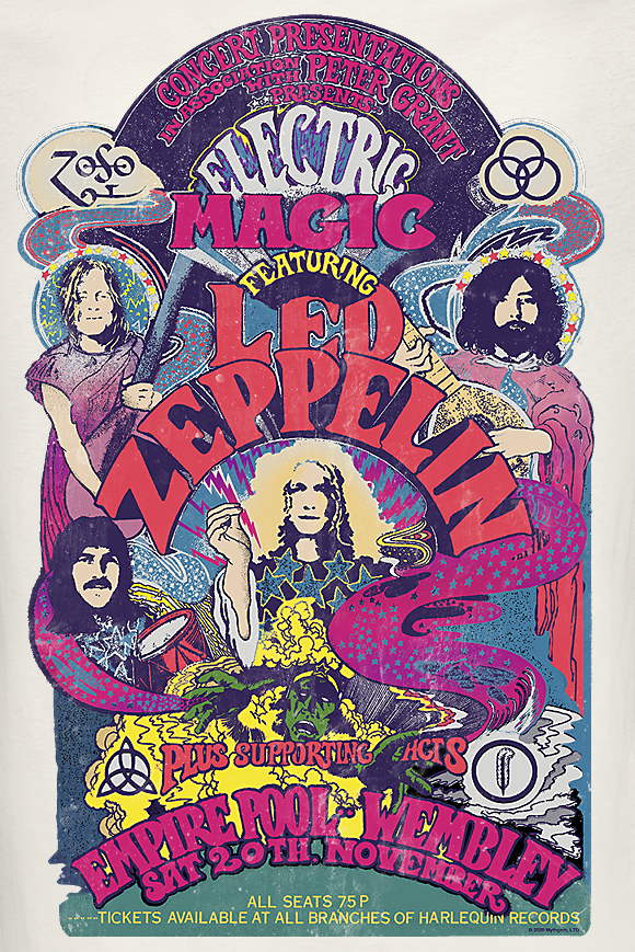 T-Shirt Manches courtes  de Led Zeppelin - Amplified Collection - Electric Magic - XS à XXL - pour Homme - blanc cassé - Led Zeppelin - View 2