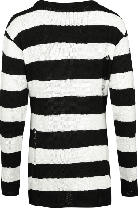 Pull tricoté Gothic de Heartless - Pull Oriana - XS à 4XL - pour Femme - noir/blanc - Heartless - View 2