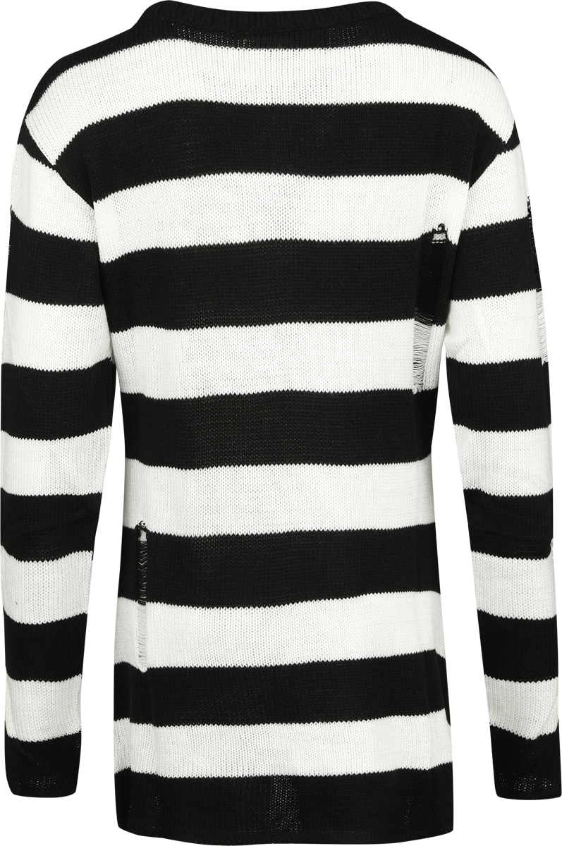 Pull tricoté Gothic de Heartless - Pull Oriana - XS à 4XL - pour Femme - noir/blanc - Heartless - View 2