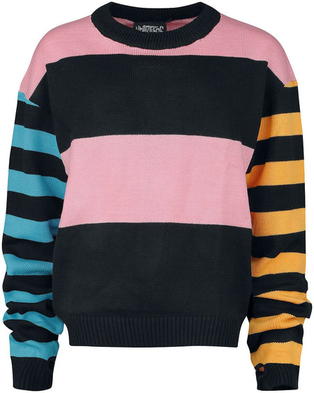 Pull tricoté Gothic de Heartless - Haut Sally - L à XXL - pour Femme - multicolore - Heartless