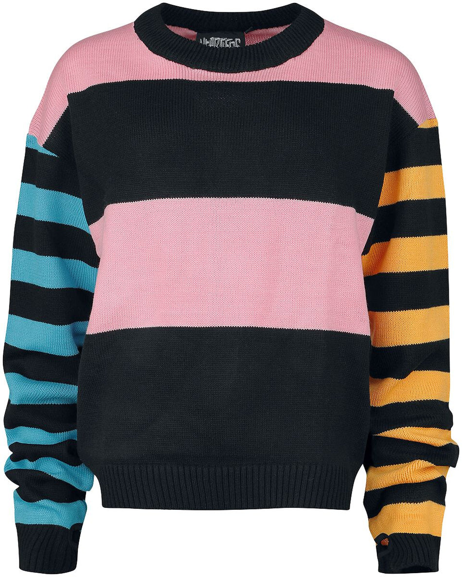 Pull tricoté Gothic de Heartless - Haut Sally - L à XXL - pour Femme - multicolore - Heartless