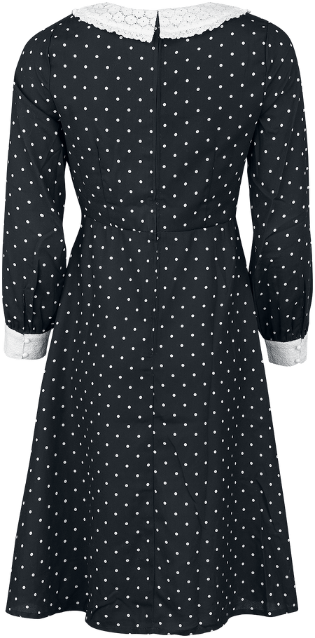 Robe mi-longue Rockabilly de Timeless London - Robe Nœud à l'Avant - XS à M - pour Femme - noir/blanc - Timeless London - View 2