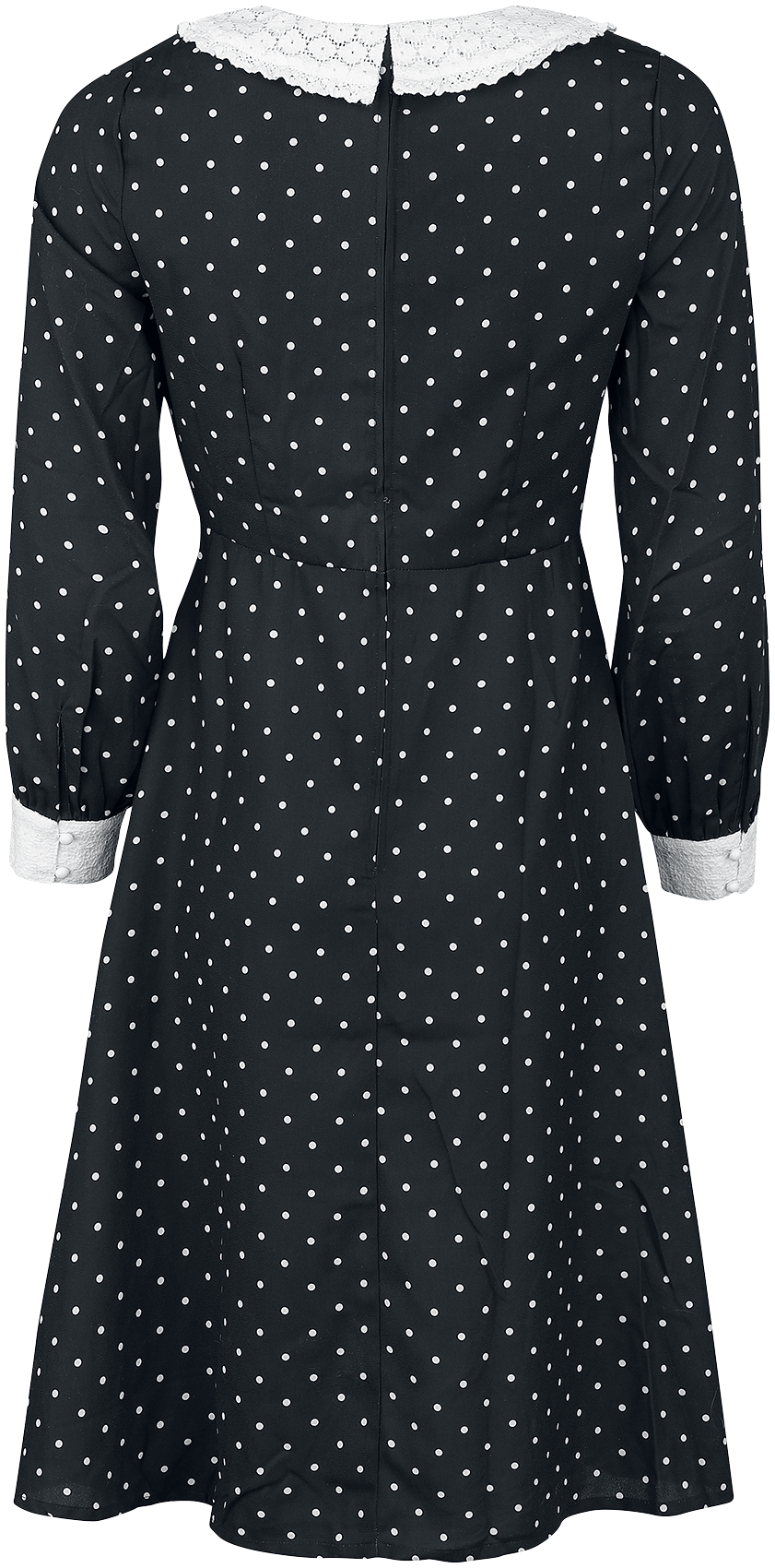 Robe mi-longue Rockabilly de Timeless London - Robe Nœud à l'Avant - XS à M - pour Femme - noir/blanc - Timeless London - View 2