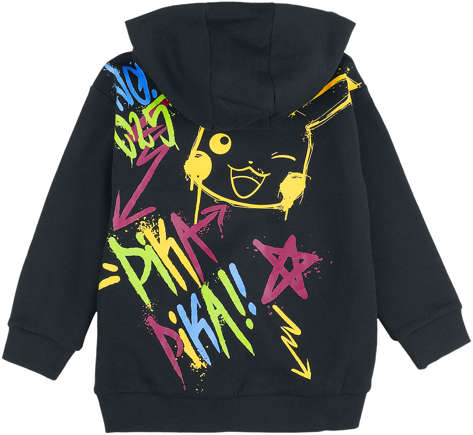 Sweat-Shirt à capuche Gaming de Pokémon - Enfants - Pikachu - Punk - 134/140 - pour filles & garçonse - noir - Pokémon - View 2