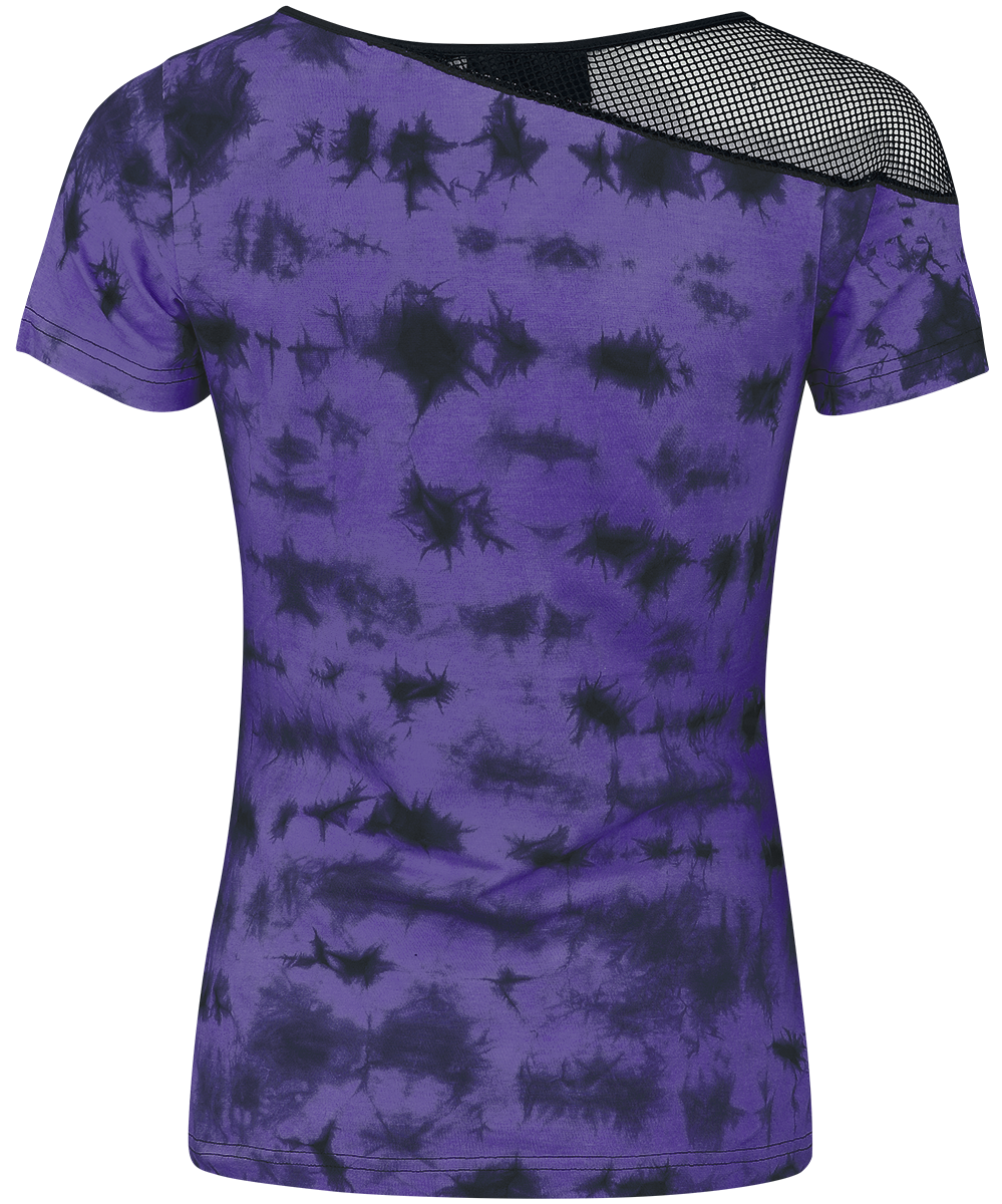 T-Shirt Manches courtes Gothic de Poizen Industries - Haut Sabrina - XS à 4XL - pour Femme - noir/lilas - Poizen Industries - View 2