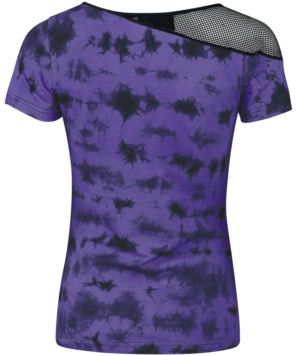 T-Shirt Manches courtes Gothic de Poizen Industries - Haut Sabrina - XS à 4XL - pour Femme - noir/lilas - Poizen Industries - View 2