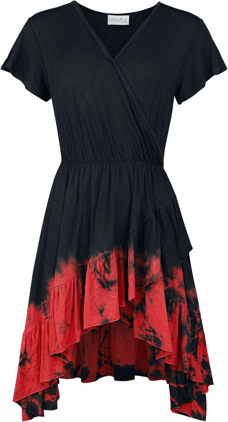 Robe courte Gothic de Innocent - Robe Megaera - S à 4XL - pour Femme - noir/rouge - innocent