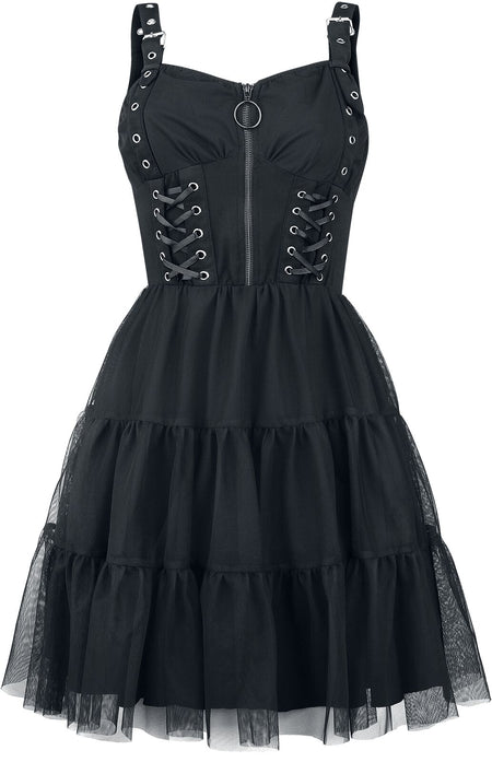 Robe mi-longue Gothic de Vixxsin - Robe Selkie - XS à M - pour Femme - noir - Vixxsin