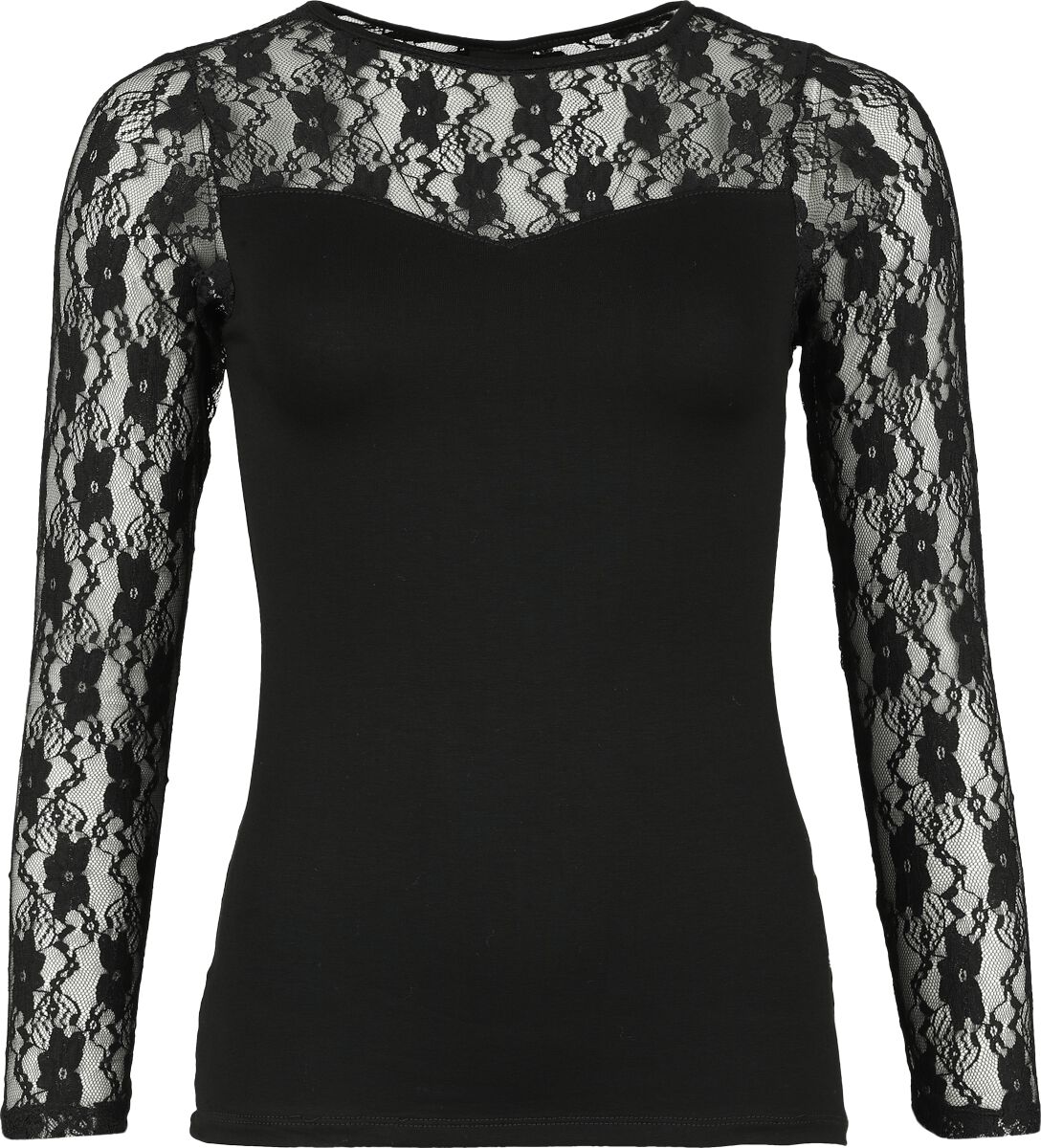 T-shirt manches longues  de Outer Vision - Montse - S à 4XL - pour Femme - noir - Outer Vision