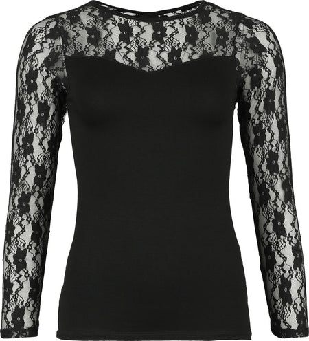 T-shirt manches longues  de Outer Vision - Montse - S à 4XL - pour Femme - noir - Outer Vision